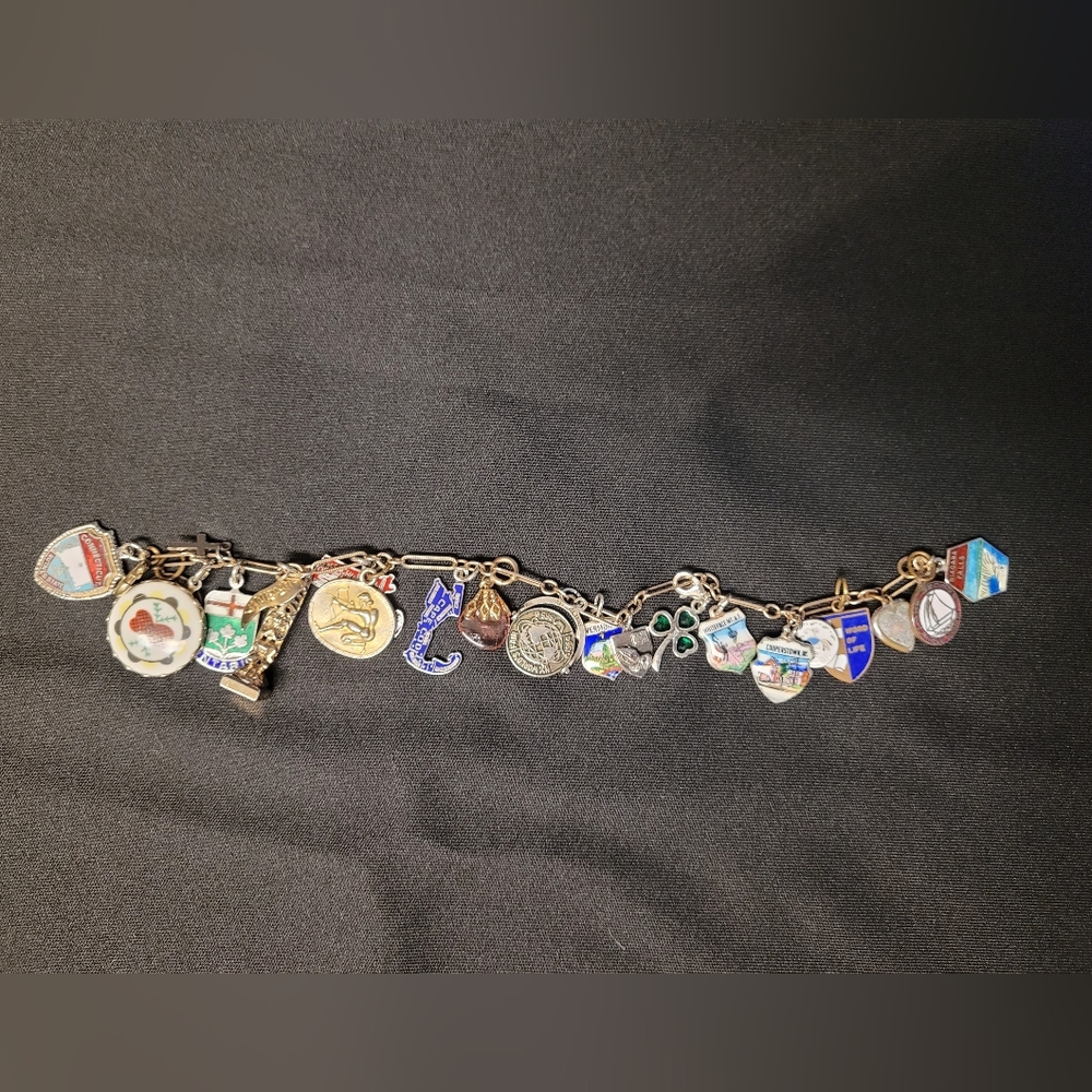 Vintage 1960s Travel Charm Bracelet